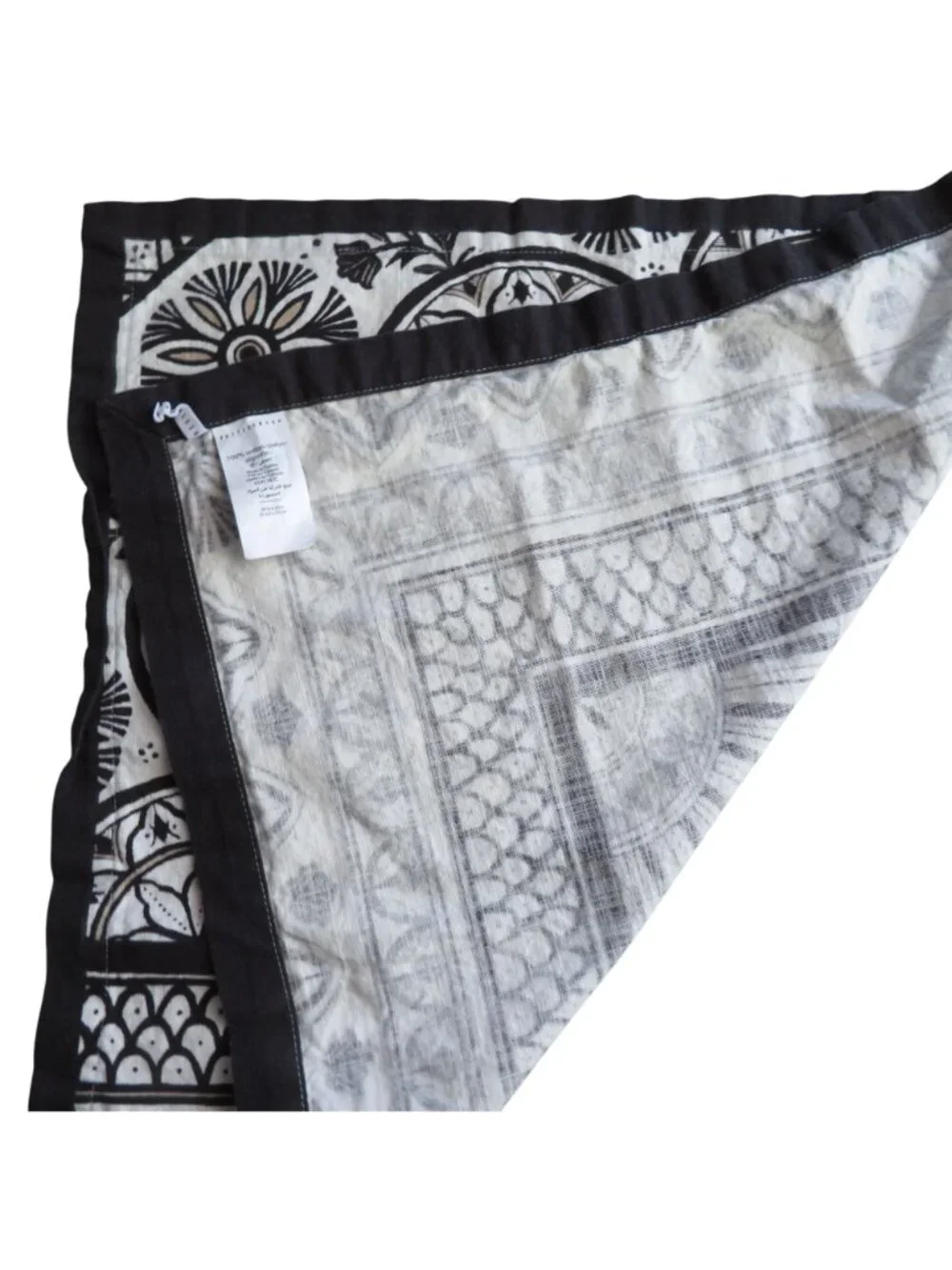 Pottery Barn Black White Cotton Marrakesh Napkin 20”x20” Square Made in Turkey